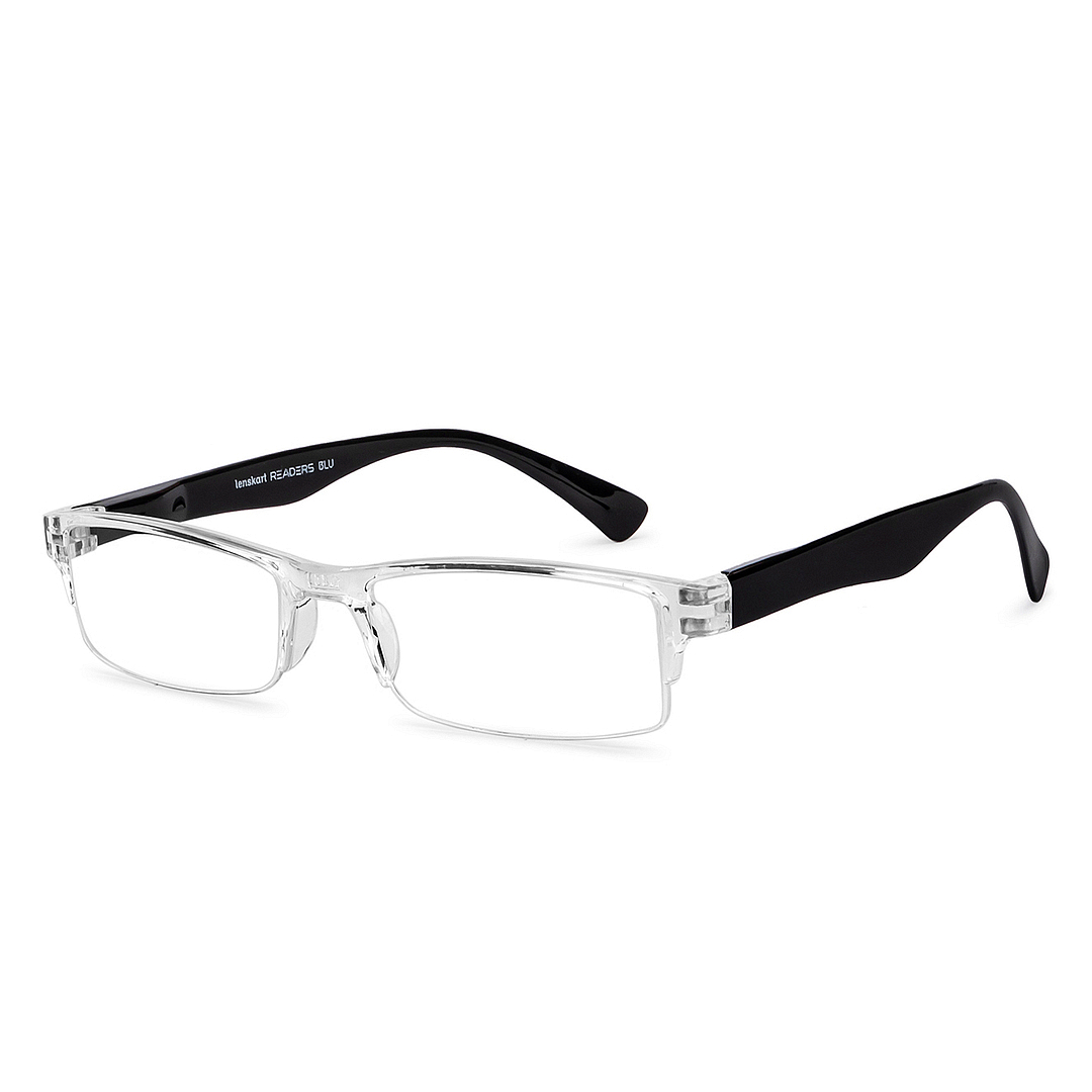 LENSKART BLU READERS Transparent Black Half Rim Rectangle LENSKART BLU READERS LR E13968 Only for 3 Prefitted Powers right side