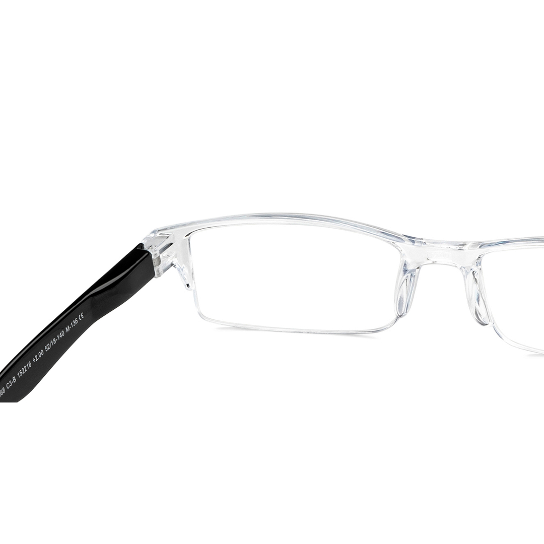 LENSKART BLU READERS Transparent Black Half Rim Rectangle LENSKART BLU READERS LR E13968 Only for 2 Prefitted Powers right side