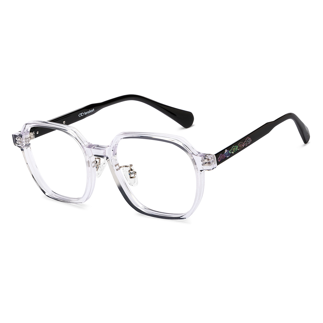 Lenskart Crystal Transparent Full Rim Hexagonal left side