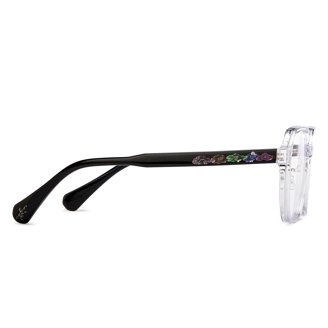 Lenskart Crystal Transparent Full Rim Hexagonal left side