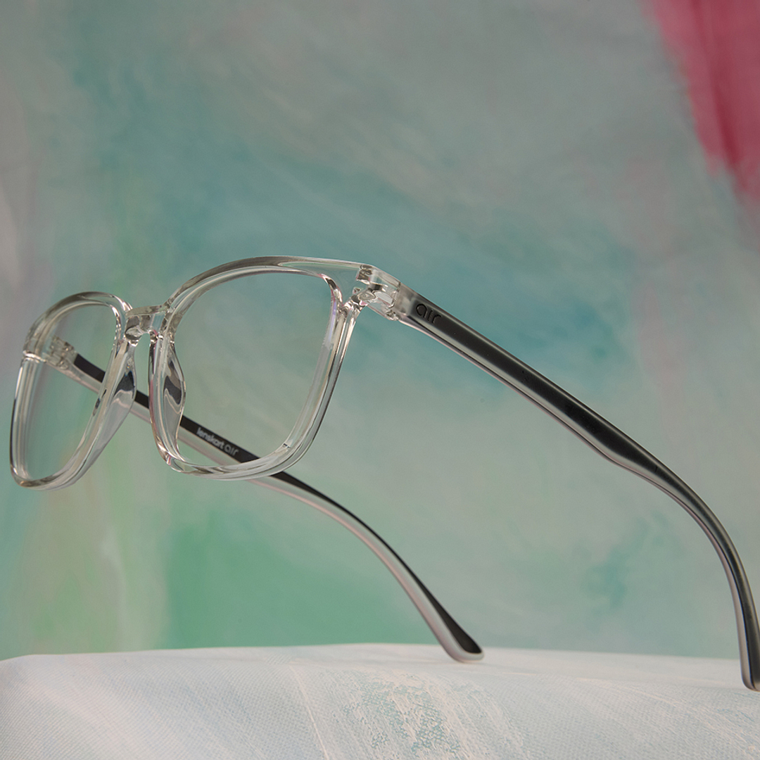 Lenskart Air Crystal Transparent Full Rim Square left side