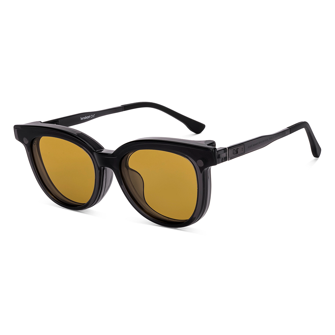 Lenskart Air Online Black Transparent Full Rim Round left side