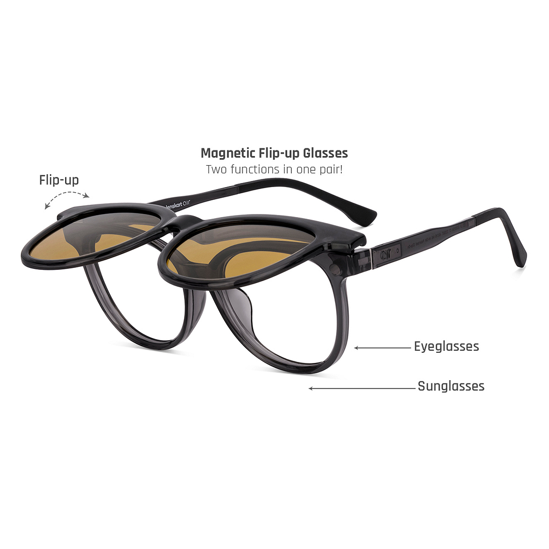 Lenskart Air Online Black Transparent Full Rim Round right side