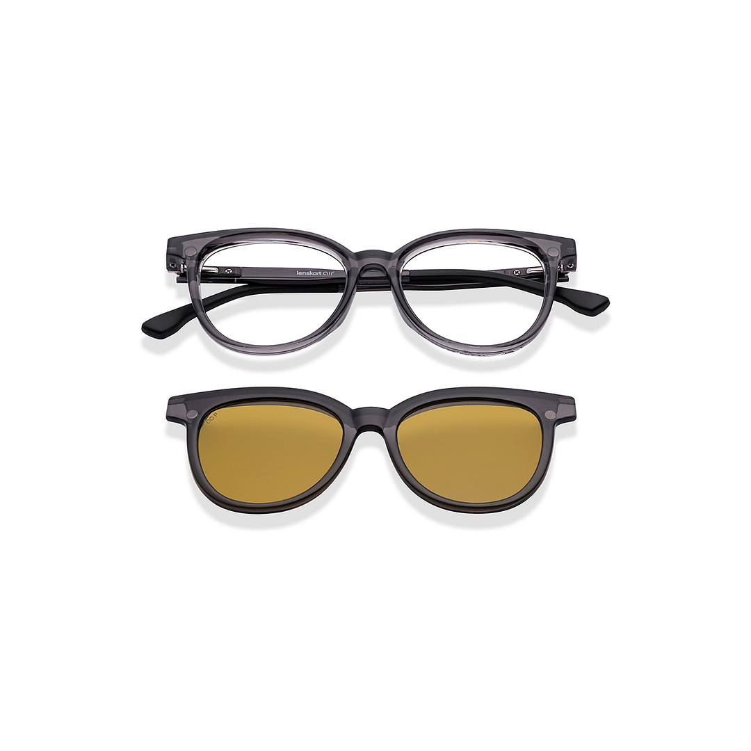 Lenskart Air Online Black Transparent Full Rim Round left side