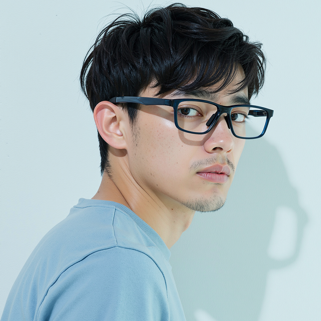 Lenskart Blue Transparent Full Rim Rectangle right side