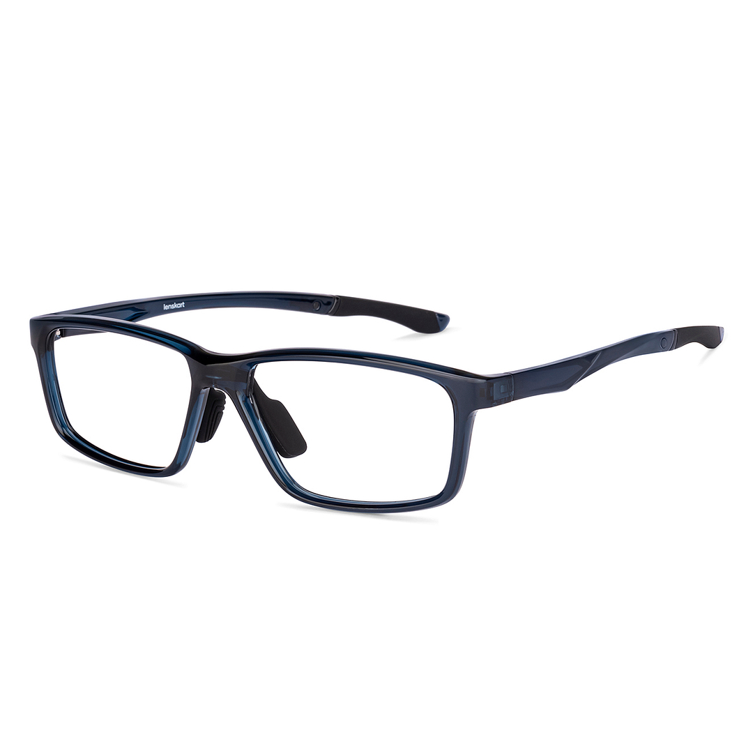 Lenskart Blue Transparent Full Rim Rectangle left side