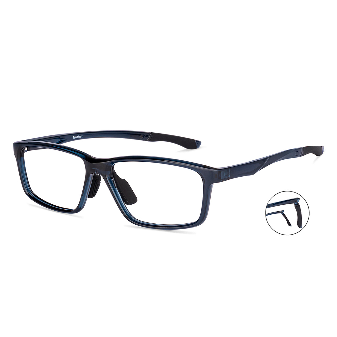 Lenskart Blue Transparent Full Rim Rectangle right side