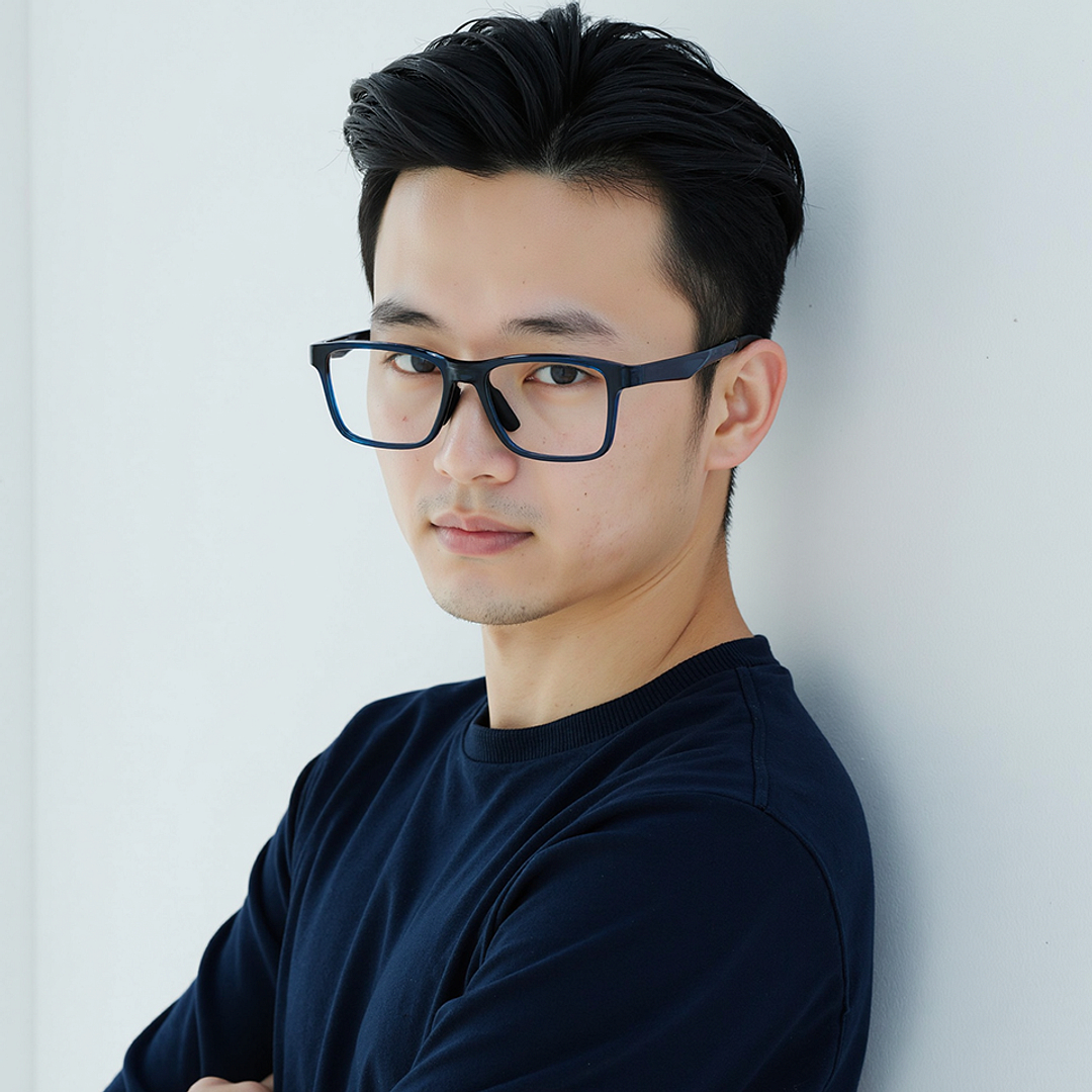 Lenskart Blue Transparent Full Rim Rectangle left side