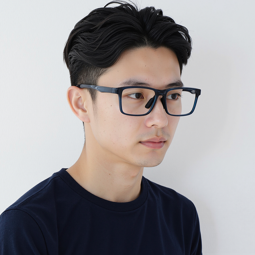 Lenskart Blue Transparent Full Rim Rectangle right side