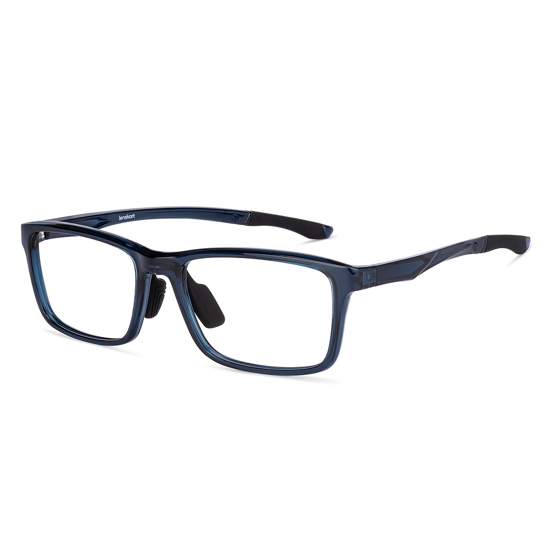 Lenskart Blue Transparent Full Rim Rectangle left side