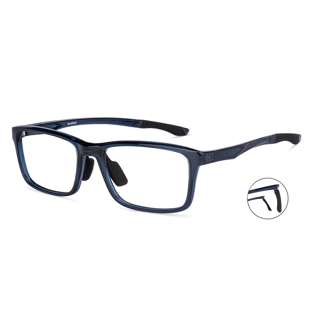 Lenskart Blue Transparent Full Rim Rectangle right side