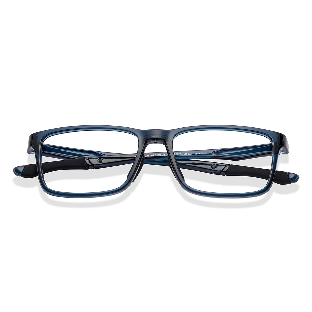 Lenskart Blue Transparent Full Rim Rectangle left side