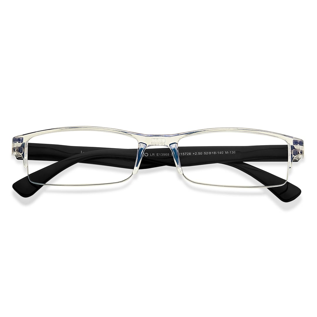 LENSKART BLU READERS Transparent Navy Blue Half Rim Rectangle LENSKART BLU READERS LR E13968 Only for 2 5 Prefitted Powers right side