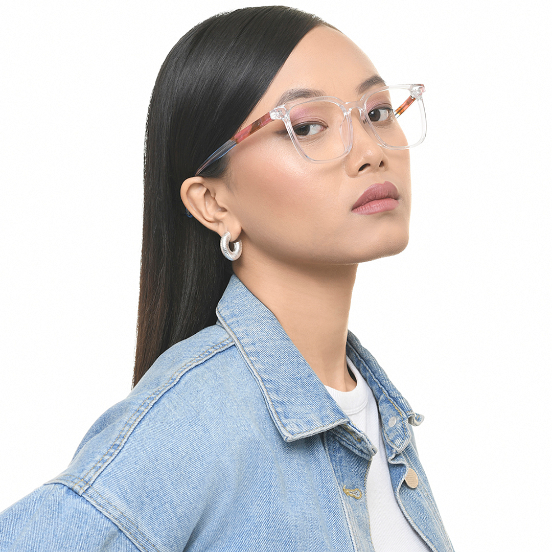 Lenskart Crystal Transparent Full Rim Square left side