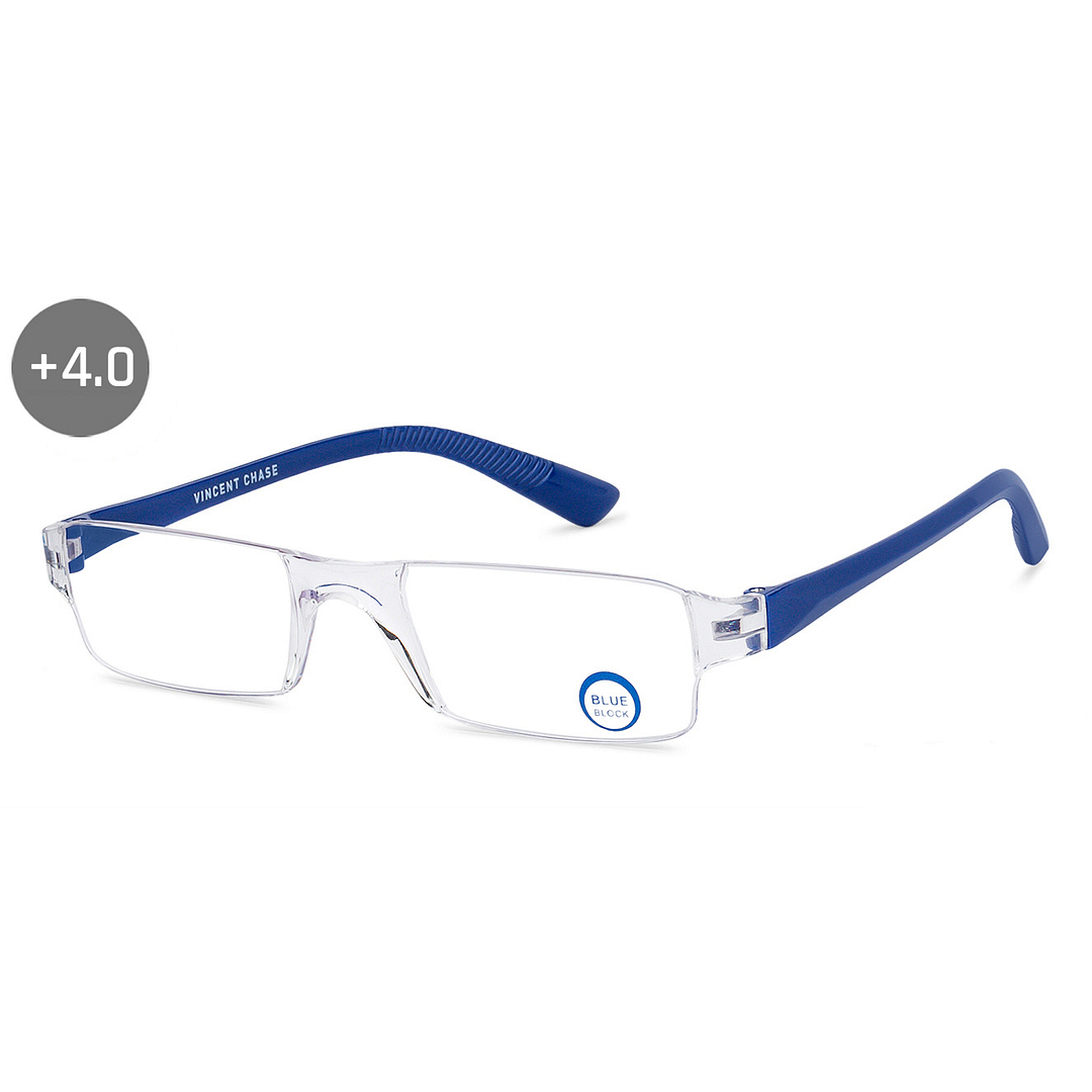 Lenskart READERS Transparent Navy Blue Rimless Rectangle Lenskart READERS VC E11335 Only for 4 Prefitted Powers right side