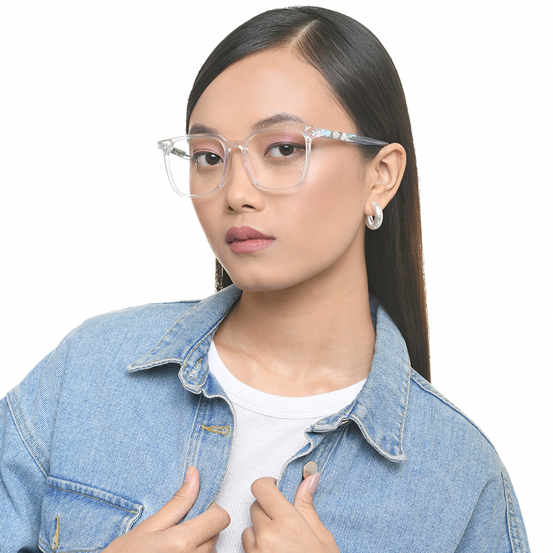 Lenskart Crystal Transparent Full Rim Square left side