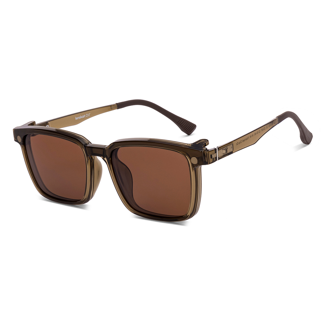 Lenskart Air Online Brown Transparent Full Rim Square left side