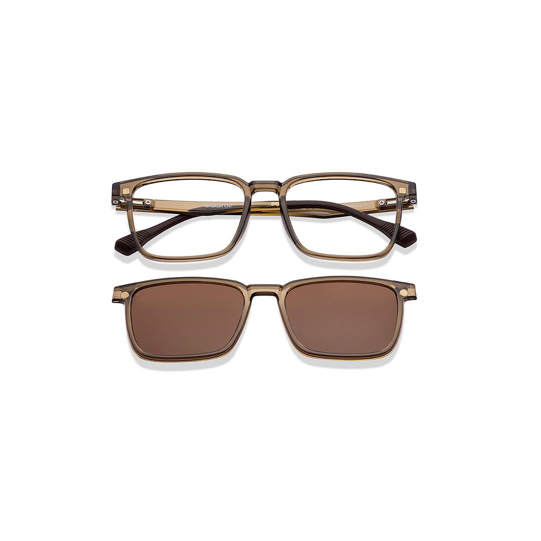 Lenskart Air Online Brown Transparent Full Rim Square left side