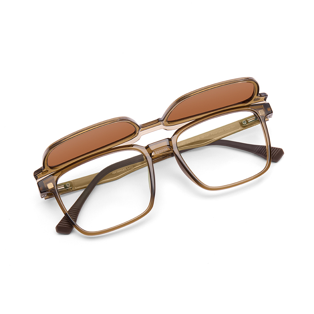 Lenskart Air Online Brown Transparent Full Rim Square left side