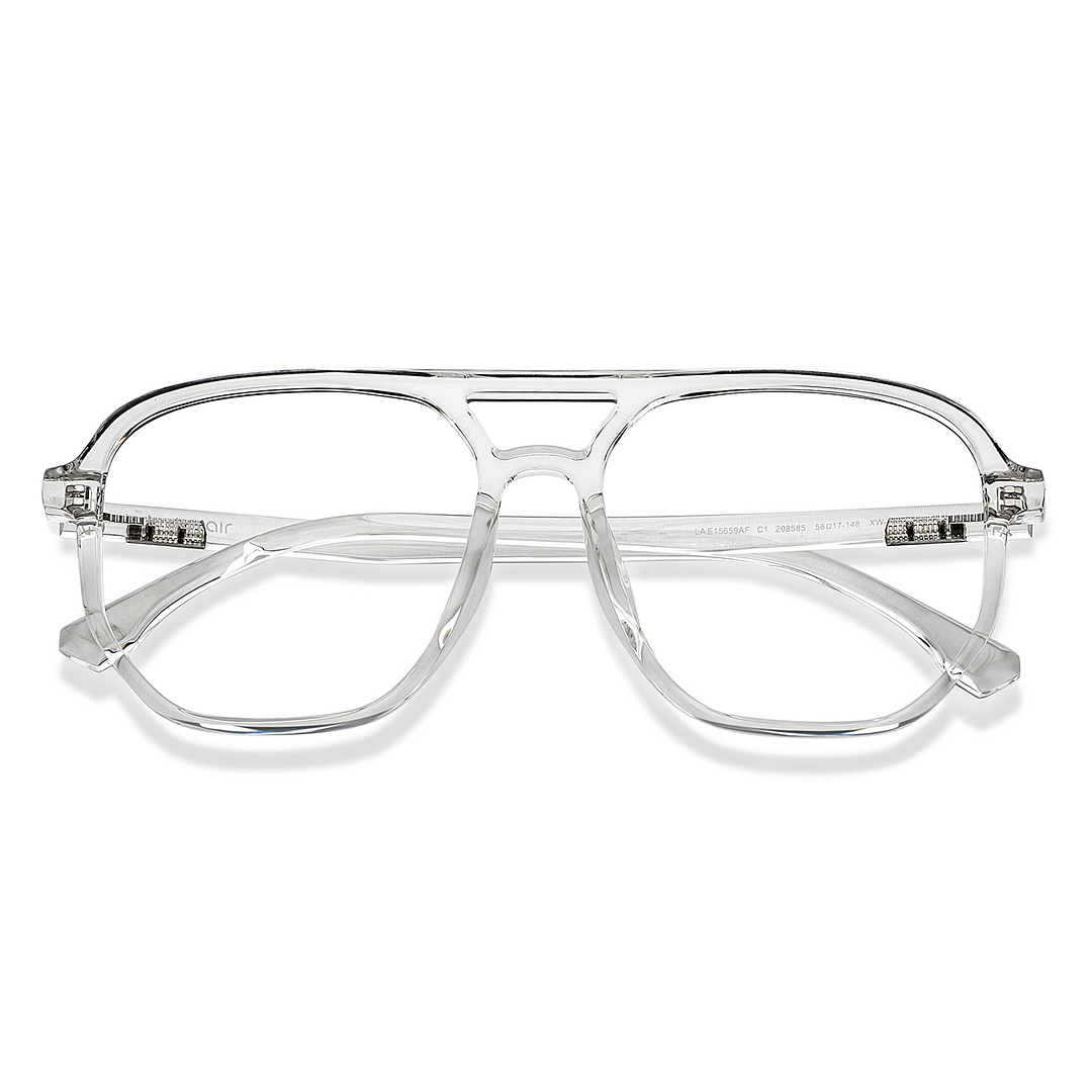 Lenskart Air Crystal Transparent Full Rim Aviator left side