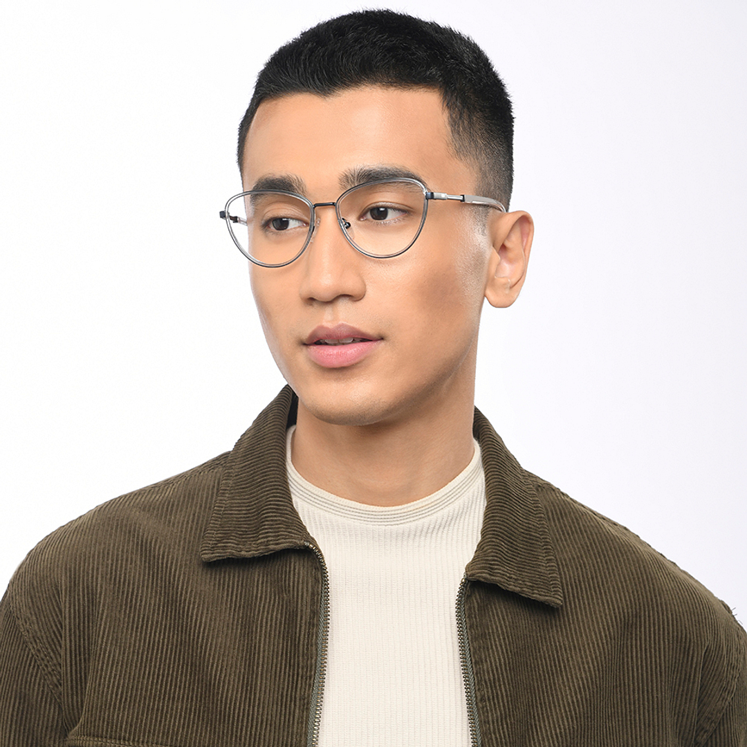 Lenskart Studio Online Crystal Transparent Full Rim Cat Eye left side