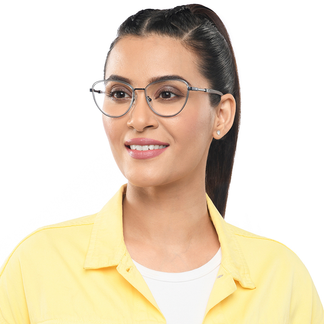 Lenskart Studio Online Crystal Transparent Full Rim Cat Eye left side