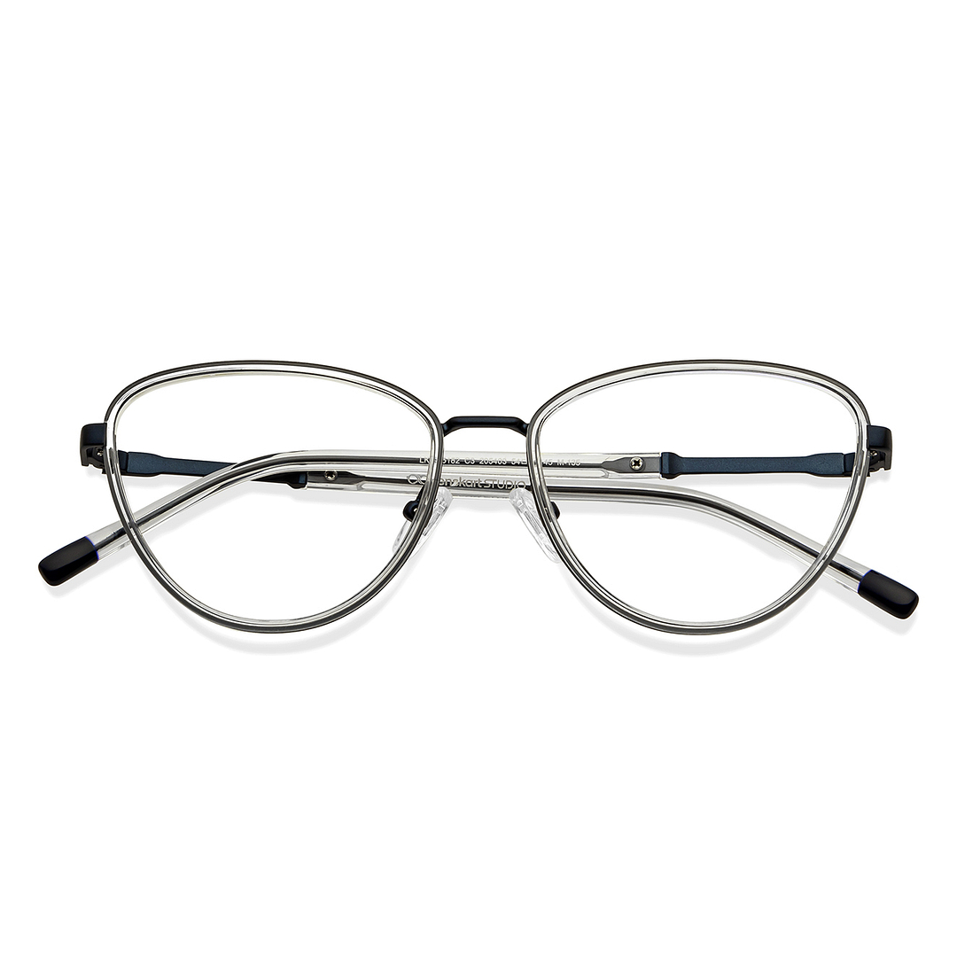 Lenskart Studio Online Crystal Transparent Full Rim Cat Eye left side