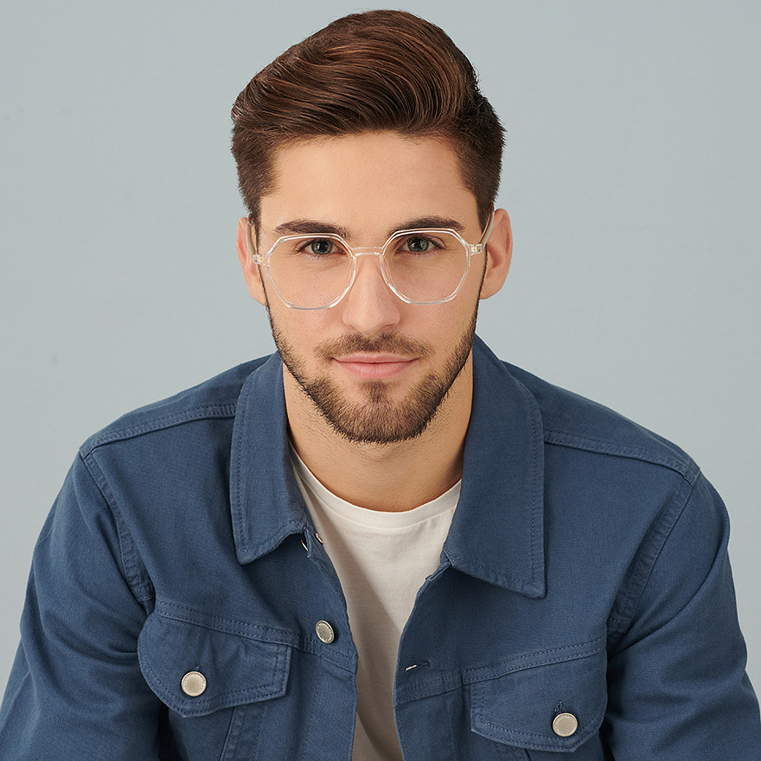 Lenskart Air Online Crystal Transparent Full Rim Geometric left side