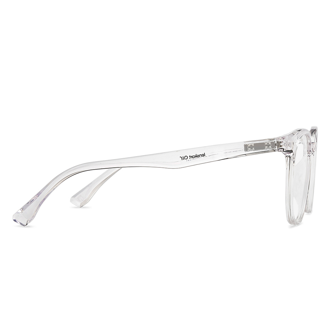 Lenskart Air Crystal Transparent Full Rim Round left side