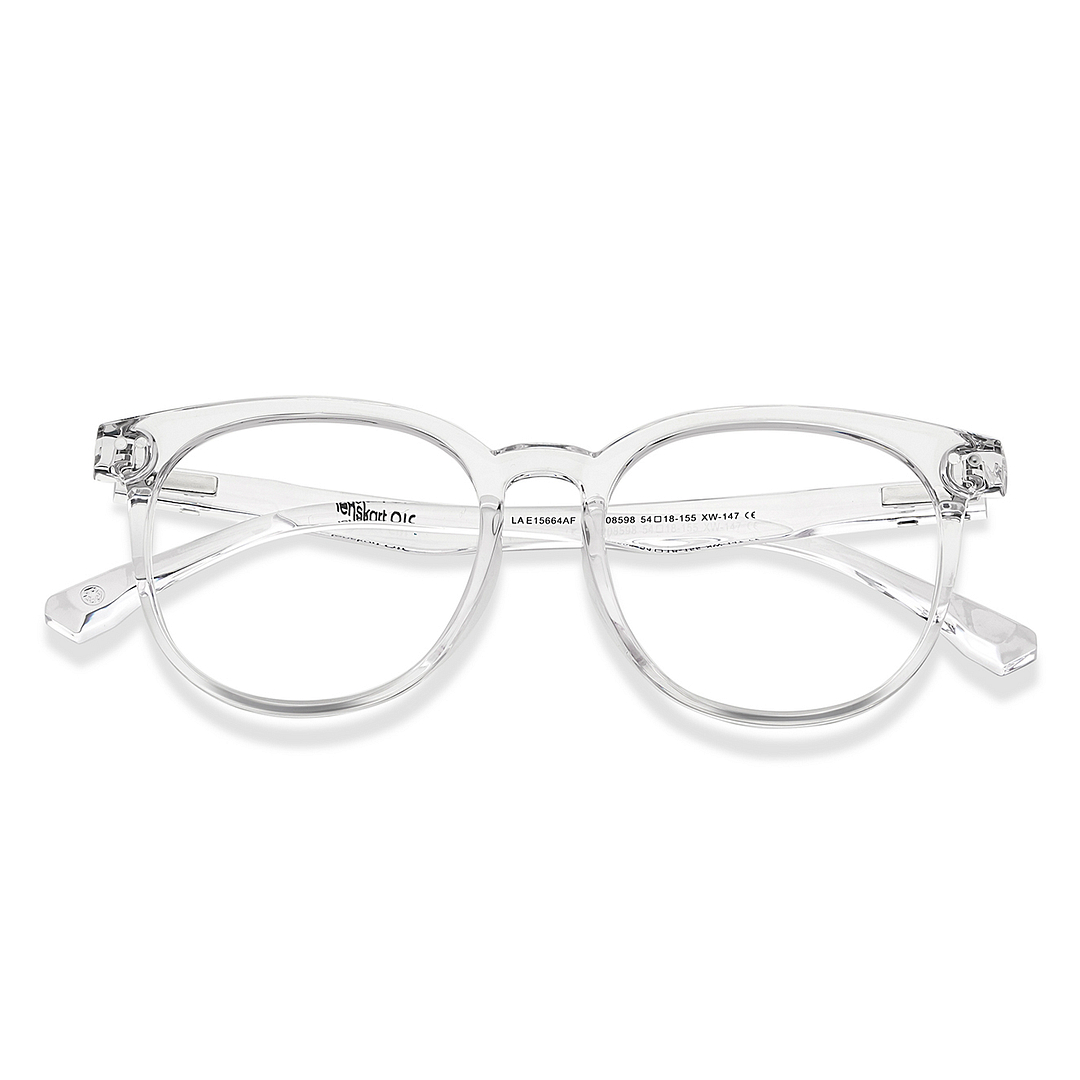 Lenskart Air Crystal Transparent Full Rim Round left side