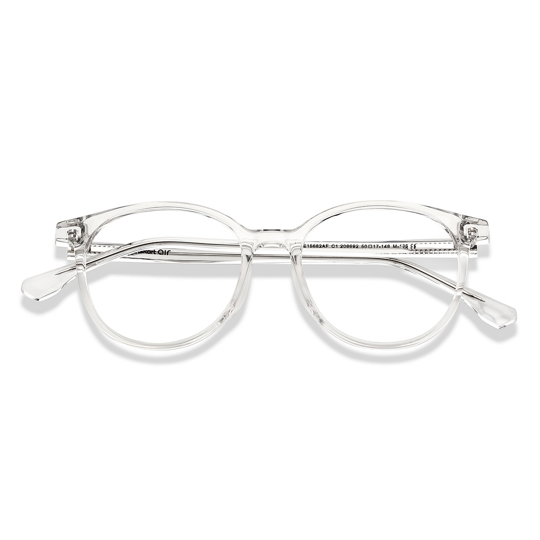 Lenskart Air Crystal Transparent Full Rim Round left side
