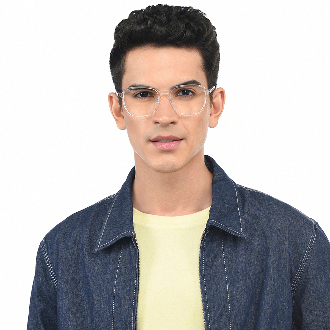 Lenskart Air Crystal Transparent Full Rim Square left side