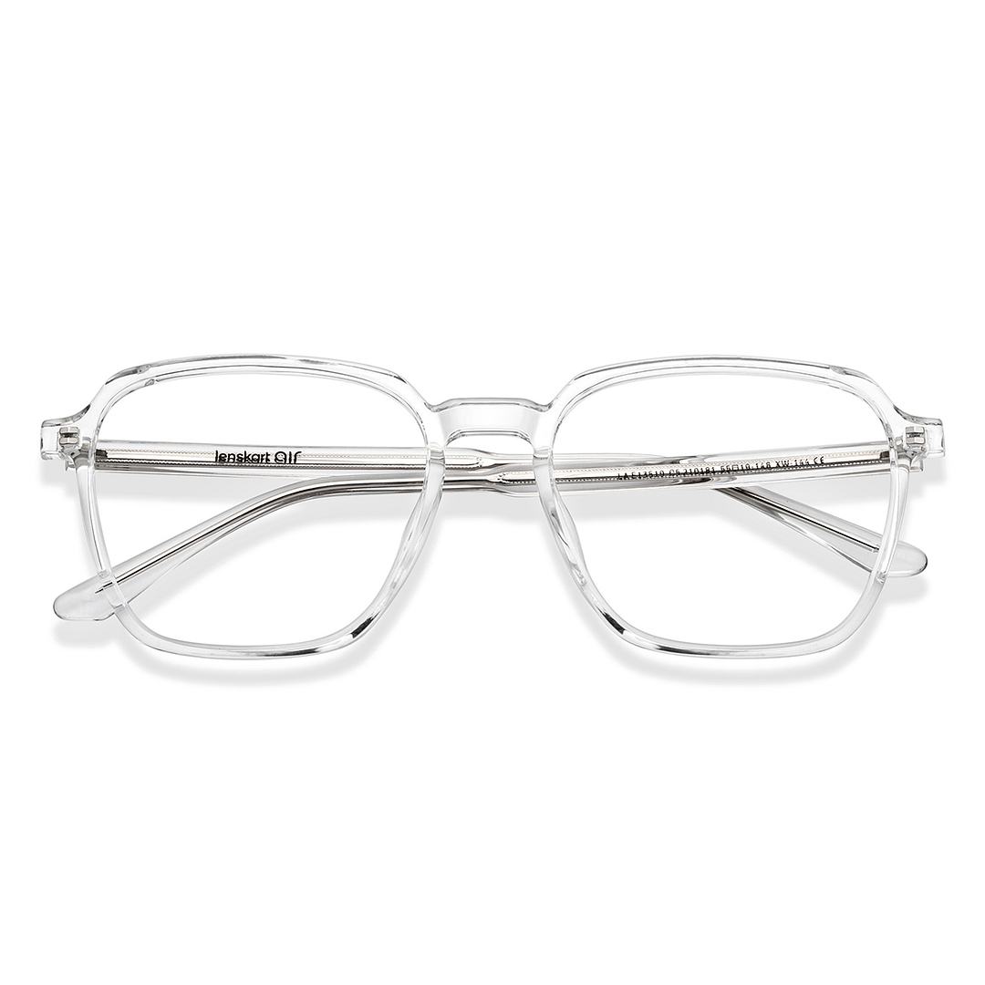 Lenskart Air Crystal Transparent Full Rim Square left side