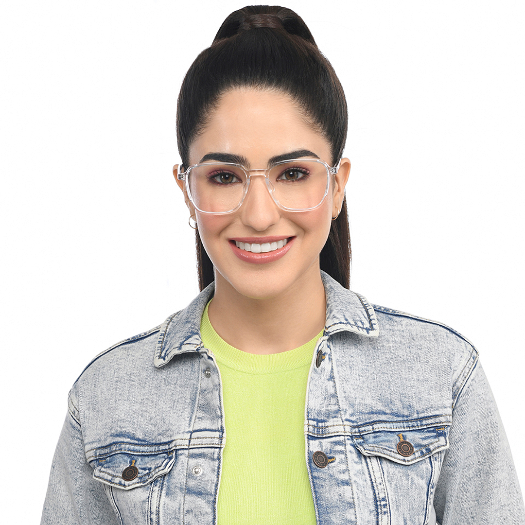 Lenskart Air Crystal Transparent Full Rim Square left side