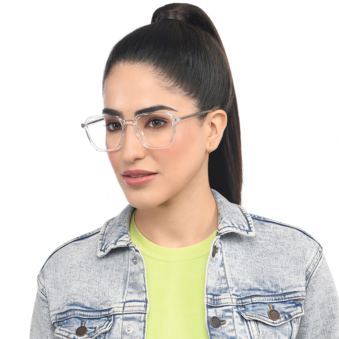 Lenskart Air Crystal Transparent Full Rim Square right side