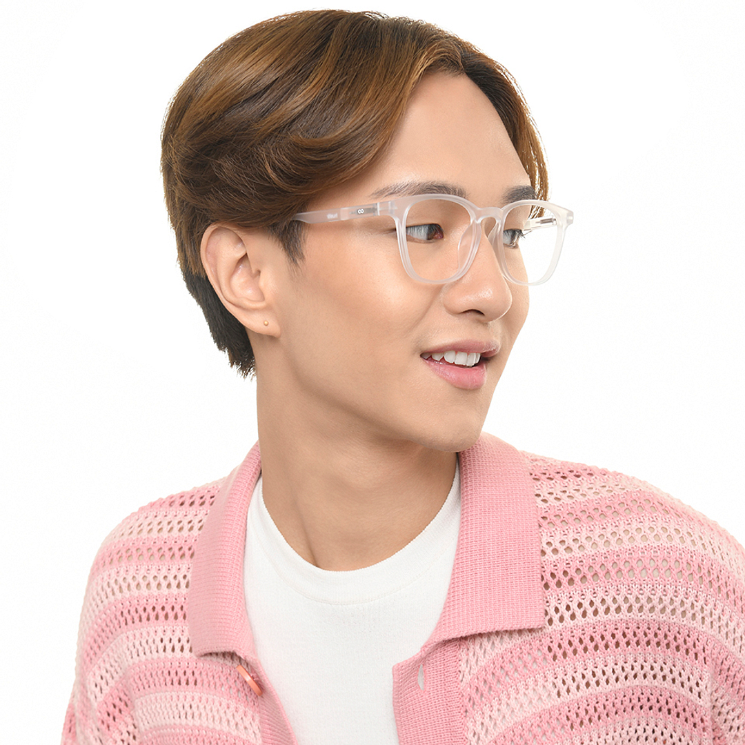 Lenskart Hustlr Crystal Transparent Full Rim Square left side