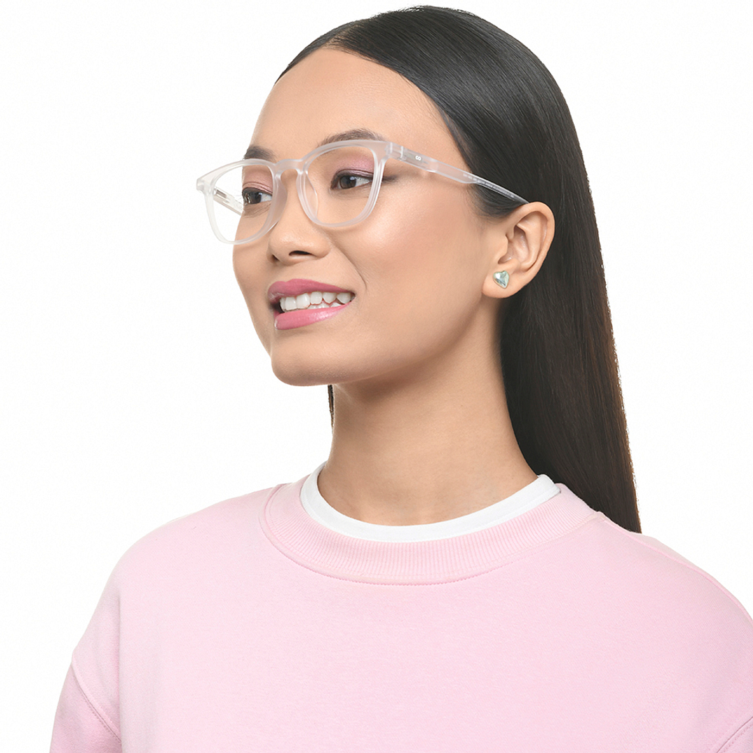 Lenskart Hustlr Crystal Transparent Full Rim Square left side