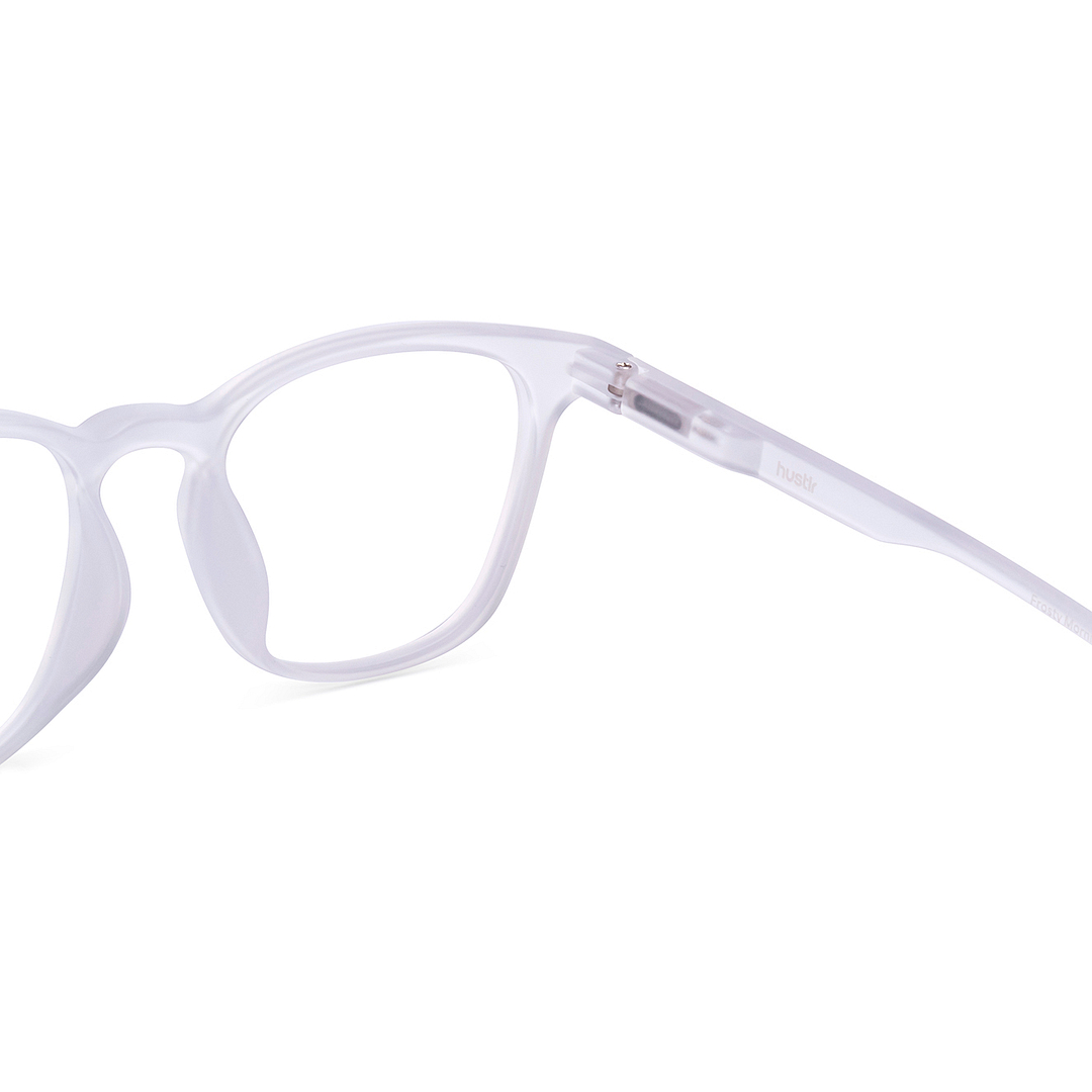 Lenskart Hustlr Crystal Transparent Full Rim Square left side