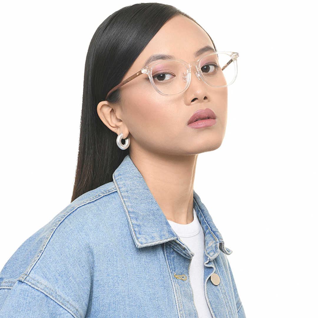 Lenskart Crystal Transparent Full Rim Square left side