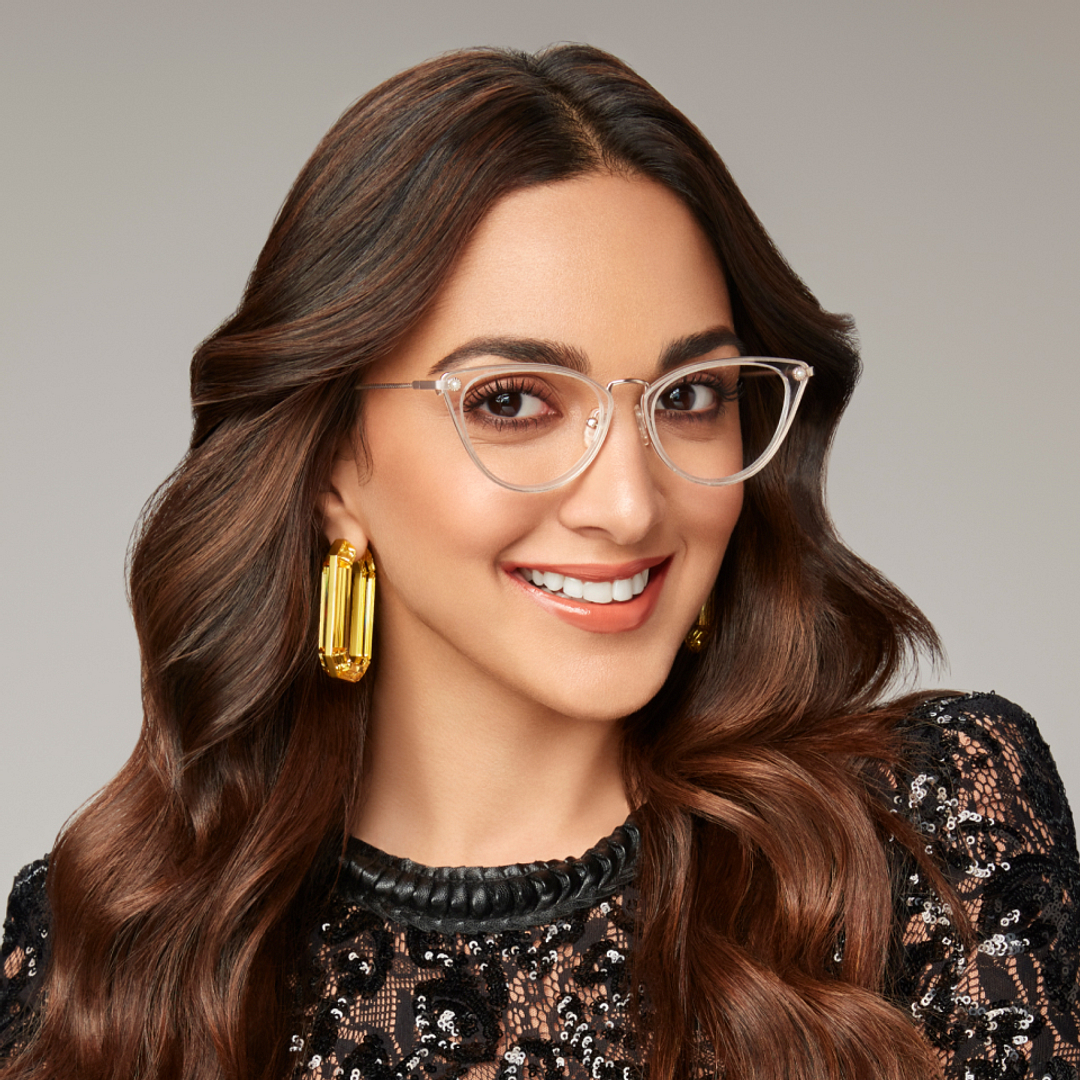 Lenskart Studio Online Crystal Transparent Full Rim Cat Eye left side
