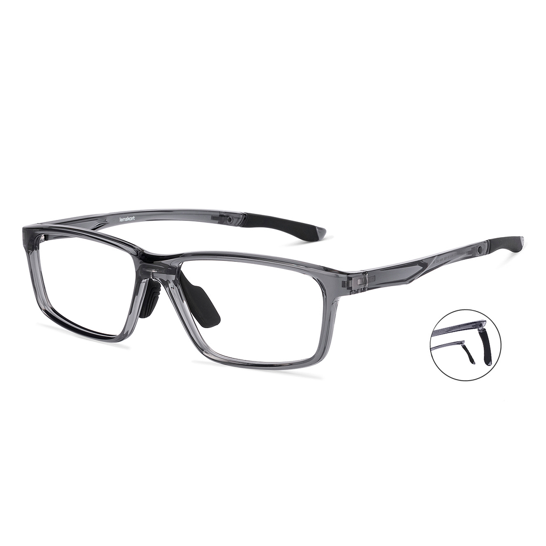 Lenskart Gray Transparent Full Rim Rectangle left side