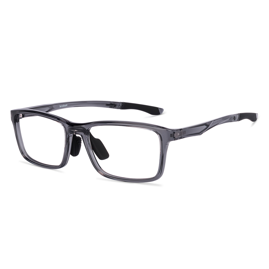 Lenskart Gray Transparent Full Rim Rectangle left side