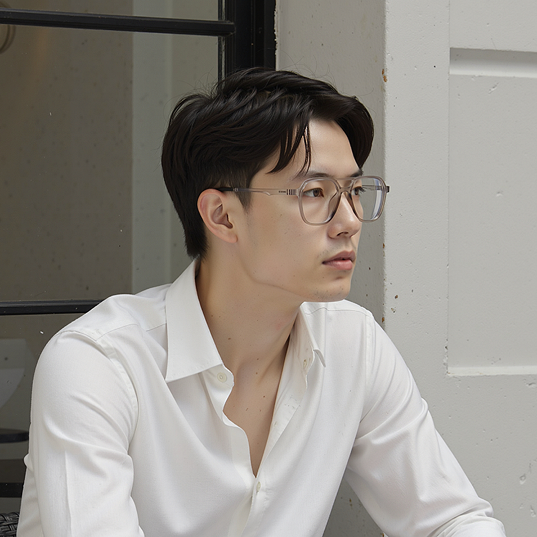 Lenskart Air Crystal Transparent Full Rim Aviator left side