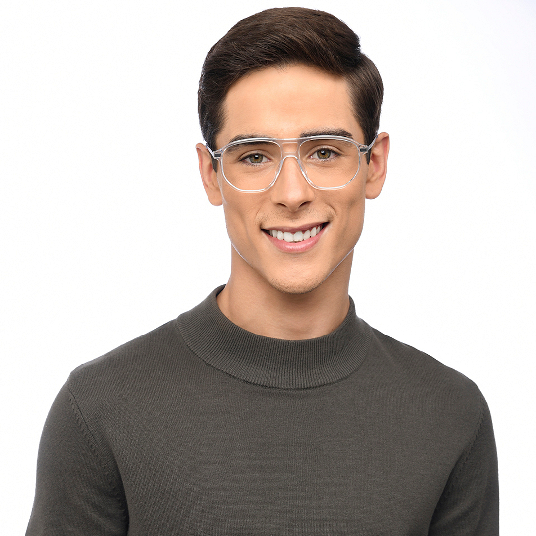 Lenskart Air Online Crystal Transparent Full Rim Geometric left side