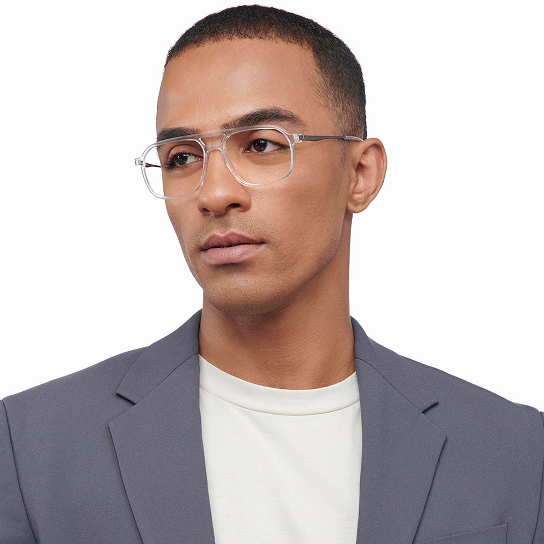 Lenskart Air Crystal Transparent Full Rim Geometric right side