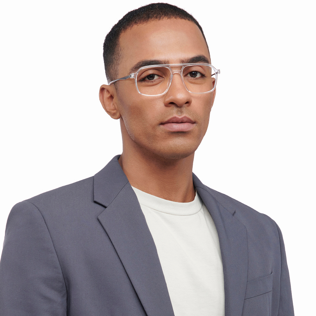 Lenskart Air Crystal Transparent Full Rim Geometric left side