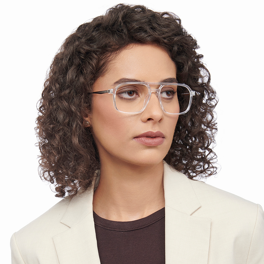Lenskart Air Crystal Transparent Full Rim Geometric right side