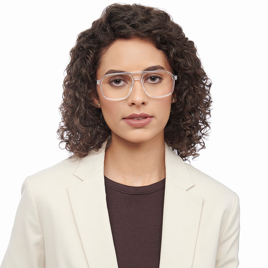 Lenskart Air Crystal Transparent Full Rim Geometric left side