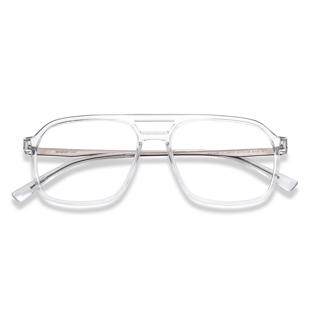 Lenskart Air Crystal Transparent Full Rim Geometric left side