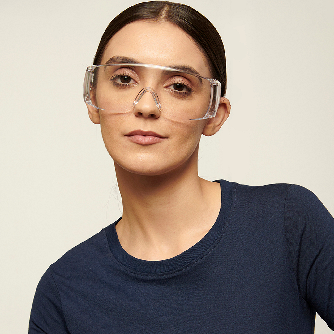 Lenskart Safety Goggles Transparent Half Rim Square  Size-132  Lenskart Safety Goggles L E13334 C1 left side